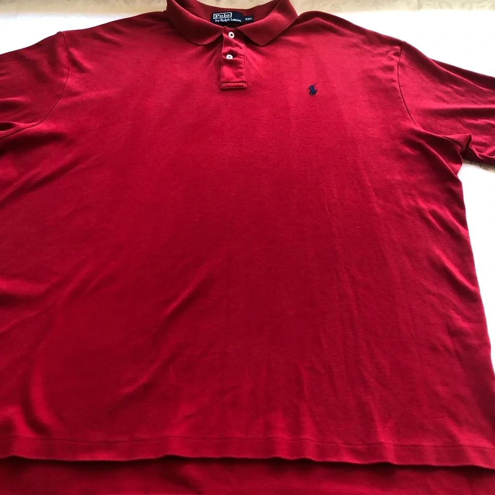 Polo Ralph Lauren Red Polo Shirt Men’s Size XXL 1/4 Button-Up Short Sleeves Top